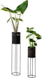Lifa Living Plantenbak June - Set van 2 - Metaal - Zwart - Ø15 x 58 cm - Ø17,5 x 85 (2 stuks)