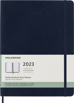 Moleskine 12 Maanden Agenda - 2023 - Wekelijks - XL - Zachte Kaft - Saffier Blauw