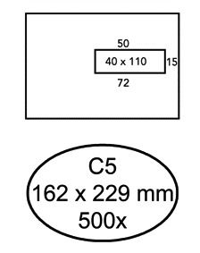 Envelop quantore venster c5 vr40 80gr wt | Doos a 500 stuk