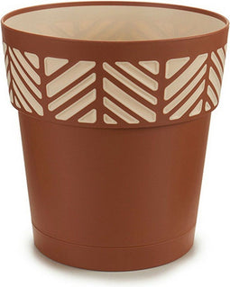 Stefanplast Bloempot Orfeo 25 X 25 Cm Waterreservoir Bruin