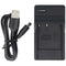 Battery charger suitable for Casio NP-40, Pentax LB-060, Casio EX-Z30, Casio EX-Z400, USB charger wi