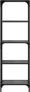 vidaXL - Opbergrek - met - zwart - glazen - blad - 40x30x123 - cm - staal