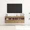 vidaXL - TV - Wandkasten - met - LED-verlichting - 2 - stuks - Artisan - Eiken - 60x30x40 - cm
