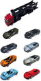 Die-cast Transporter met 4 metalen auto's