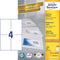 Avery Zweckform 3483, Universele etiketten, Ultragrip, wit, 100 vel, 4 per vel, 105 x 148 mm
