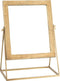 J-Line spiegel Vierkant Op Voet - metaal - goud - 34 x 20 cm