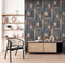 DUTCH WALLCOVERINGS Behang Wood blauw en bruin