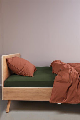 Beddinghouse Jersey - Split-topper Hoeslaken - 160x220 cm - Donker groen