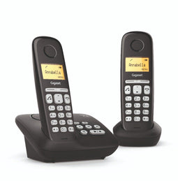 Gigaset AL385A Duo - DECT-telefoon - 2 handsets met antwoordapparaat en wekker - zwart (2 stuks)