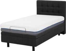 Beliani DUKE - Eenpersoonsbed - Grijs - Kunststof