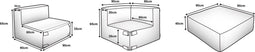 Feel Furniture - Binnen en Buiten bank - Odin - 5 Persoonsbank - Grijs - Met Hocker