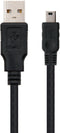 Nanocable 10.01.0402 - USB A naar USB 2.0 mini - 180 cm - Zwart