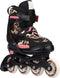 Nijdam Panther Poise - Skeelers - Verstelbaar - Zwart/Roze - Maat 33-37