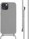 imoshion Hoesje Geschikt voor iPhone 15 Hoesje Met Koord - imoshion Siliconen hoesje met koord - Lichtgrijs
