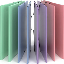 ACROPAQ - 8 x Documentenmap A4 - Rugbreedte 2,5 cm, PP, Voor jongens, meisjes en kinderen - Elastomap A4, Map met elastiek - Wind