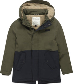 Tumble 'N Dry Derby - Winterjas Jongens - Wind- en waterproof - Legergroen-donkerblauw