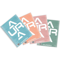 Aurora - collegeblok A4, 70 g/m², geruit 5 mm, 80 vel