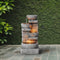 Teamson Home - Tuin Waterfontein - 4-Laags Cascadeontwerp met LED-lampen - Grijs