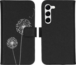 iMoshion Hoesje Geschikt voor Samsung Galaxy S23 Hoesje Met Pasjeshouder - iMoshion Design Softcase Bookcase - Zwart / Dandelion