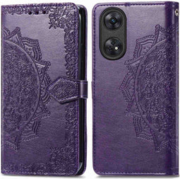 iMoshion Hoesje Geschikt voor Oppo Reno 8 T (4G) Hoesje Met Pasjeshouder - iMoshion Mandala Bookcase - Paars