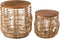 J-Line bijzettafel Ellen - rotan - naturel - set van 2