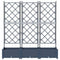 vidaXL - Tuinplanter - met - Trellis - 3 - stuks - Grijs - 120x40x125,5 - cm