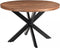 Livingfurn - Eetkamertafel Rocky Round Spider 120cm - Mangohout / Gecoat Staal