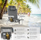 tectake® Strandstoel Coral - Opvouwbare Campingstoel met Koeltas en Opbergtas - 5-voudig Verstelbare Rugleuning - Grijs