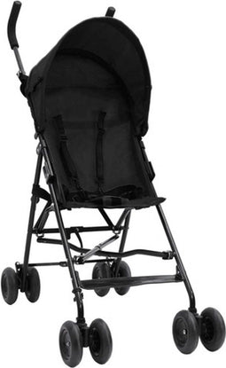vidaXL - Kinderbuggy - staal - antracietkleurig - en - zwart