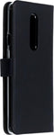 Selencia Hoesje Geschikt voor OnePlus 7 Pro Hoesje Met Pasjeshouder - Selencia Echt Lederen Bookcase - Donkerblauw