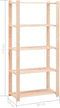 vidaXL - Opbergrekken - 5-laags - 5 - st - 80x38x170 - cm - grenenhout - 250 - kg