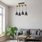 Industriele Hanglamp 4-Lichts Zwart met Hout - 52 cm