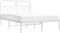 vidaXL - Bedframe - met - hoofdbord - metaal - wit - 135x190 - cm