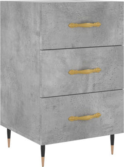vidaXL - Nachtkastje - 40x40x66 - cm - bewerkt - hout - betongrijs