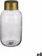 Vaas Grijs Gouden Glas 11,5 x 24 x 11,5 cm (6 Stuks)