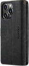 Caseme - Geschikt voor iPhone 14 Pro Max - Vintage 2 in 1 portemonnee hoes - Zwart