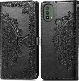 iMoshion Hoesje Geschikt voor Motorola Moto E30 / Moto E40 Hoesje Met Pasjeshouder - iMoshion Mandala Bookcase - Zwart