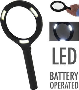 Vergrootglas met LED-licht - zwart