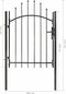 vidaXL - Poort - 1x1,75 - m - staal - zwart