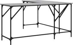 vidaXL - Bureau - 149x149x75 - cm - bewerkt - hout - grijs - sonoma - eikenkleurig