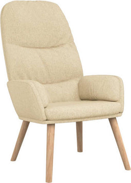 vidaXL Relaxstoel stof crèmekleurig