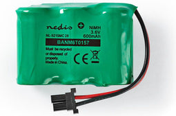 Oplaadbare NiMH-Batterij - 3.6 V DC - Oplaadbaar - 600 mAh - Voorgeladen - 1-Polybag - N/A - 2-Draads-Telefoonconnector - Groen