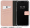 Selencia iPhone 15 Pro Max - Echt Lederen Bookcase - 3 Pashouders - Dusty Pink