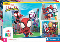Clementoni Legpuzzel Super Color Vierkant Spidey and His Friends, 3x48st.