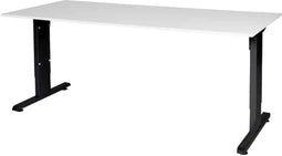 Verstelbaar Bureau - 180x80 wit - zwart frame
