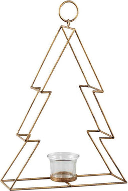 PTMD Lida waxinelichthouder - 23 x 8 x 34 - Metaal en Glas - Messing