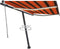 vidaXL - Luifel - automatisch - met - LED - windsensor - 300x250 - cm - oranje - bruin