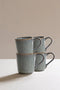 Dutch Rose Organic Mok - Mokken 25 cl. set van 4- Theemok - Koffiemok Mokken - Stoneware handgemaakt - Blauw