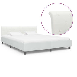 Bedframe kunstleer wit 160x200 cm