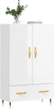 vidaXL - Hoge - kast - 69,5x31x115 - cm - bewerkt - hout - hoogglans - wit